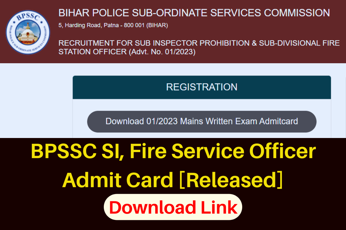 BPSSC Police SI Admit Card 2023